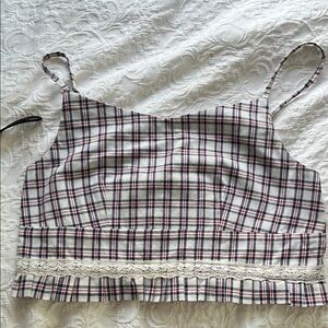 Plaid Spaghetti Strap Cropped Top